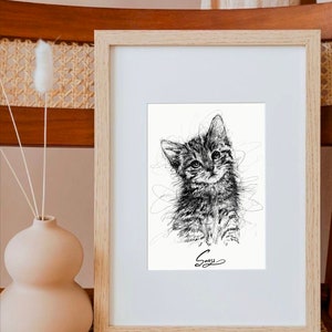 Custom Cat Portrait From Photo, Pet Portrait Drawing, Custom Pet Portrait, Custom Art, Sketches From Photo, cat Personalized Gifts