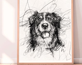 Custom Charcoal Pet Portrait,Personalized Pet Sketch from Photo, Pet Memorial Gift, Dog Drawing, Pet Memorial/ Loss Gift, Dog Cat Lover Gift