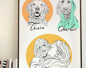 Custom Pet Portrait: Minimalist Line Art (Digital File)