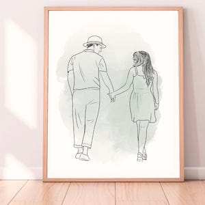 Draw us, Draw my boyfriend and me, Draw my lover, draw photo linearly, a special drawing gift, Draw my photo, Personalized drawing gift, Art