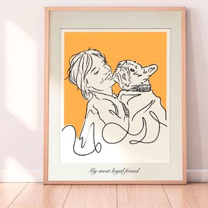 Ritratto personalizzato di un animale domestico da foto, ritratto personalizzato minimalista, regalo unico da foto a schizzo, disegno personalizzato da foto, disegno