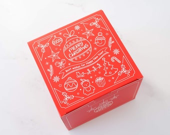 Christmas Red Cookie Boxes | Pack of 5 | Cookie Boxes | Pastry Boxes | Bakery Boxes | Dessert Boxes | Holiday Gift Boxes | Favor Boxes
