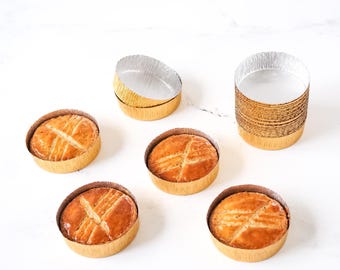 Galette Bretonne Mold | Gold Aluminum Foil Cups | Palet Bretons Mold