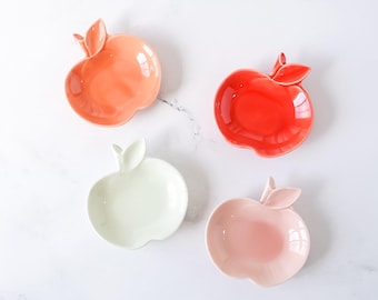 Mino Ware Small Apple Plate - 4 Colors | Small Dessert Plate | Side Plates | Appetizer Plate | Made in Japan