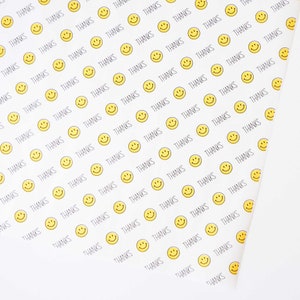 Smile + Thanks Deli Paper | 25/50 Sheets | 33 cm x 33 cm Coated Parchment Paper | Food Wrapping Paper | Food Basket Liner | Sandwich Paper