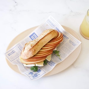 Newspaper Print Deli Paper | 25/50 Sheets | 35 cm x 25 cm Coated Deli Paper | Food Wrapping Paper | Food Basket Liner | Sandwich Paper