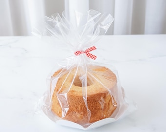 Cake Boards & Bakery Bags - 4 Sizes | Clear Flat Cellophane Bags | 20 Sets | Chiffon Cake Board | Cookie Bags | Plastic Bags | Gift Bags