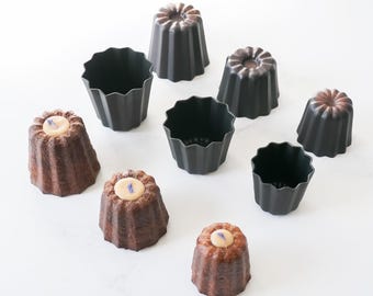 Canelé  Mold - 4 Sizes | Nonstick-coated Copper Interior | Individual Canele Mold | Mini, Small, Medium, Large | Nonstick Canele Pan