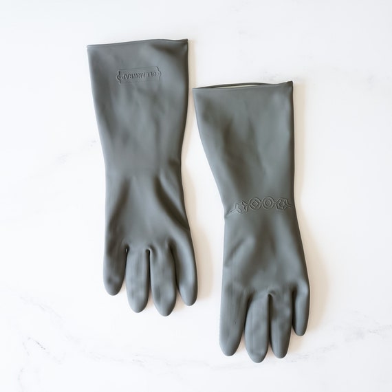 Cleaning Dishwashing Gloves Gray Beige Rubber Gloves Kitchen Gloves Etsy Canada
