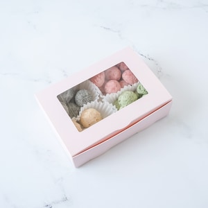 Blush Pink Cookie Box with Window | Pack of 5 | Pink Bakery Boxes | Bakery Box with Window | Dessert Boxes | Gift Boxes | Favor Boxes
