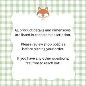 K&ouml;nnte beinhalten: Eine wei&szlig;e, wolkenf&ouml;rmige Grafik mit Text auf einem gr&uuml;nen Vichy-Hintergrund. Der Text lautet: "Alle Produktdetails und Abmessungen sind in jeder Artikelbeschreibung aufgef&uuml;hrt. Bitte lesen Sie die Shop-Richtlinien, bevor Sie Ihre Bestellung aufgeben."