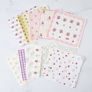 Mini papier de charcuterie - emballage varié | 100 feuilles | Parchemin couché 7 x 6 1/2 po | Revêtement du panier à provisions | Papier d'emballage pour sandwichs