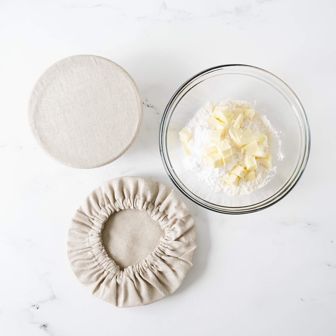 Linen Bowl Covers - Deep Natural | Set of 3 | Reusable Bowl Covers | Dish Covers | Fog Linen Work