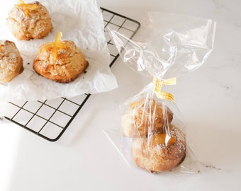 Clear Flat Cellophane Bags | 50 Bags | 12 cm x 20 cm | 15 cm x 25 cm | Cellophane Bags | Cookie Bags | Plastic Bags for Food | Gift Bags