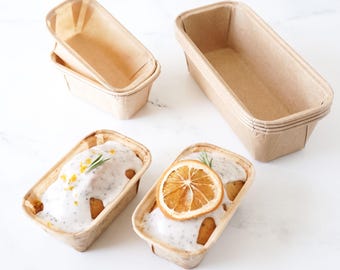Plumpy Molds - Paper Loaf Pans | Pack of 25 | Disposable Paper Baking Pan | Greaseproof Baking Molds | Kraft Paper Bread Loaf Pan
