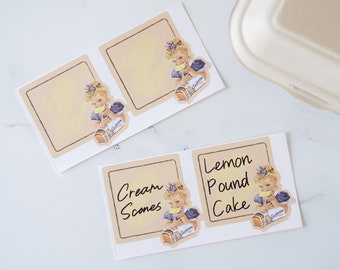 Vintage Stickers - Butter Toast | 10 Stickers or 40 Stickers | Vintage-themed Stickers | Party Favor Labels | Gifts Label | Bakery Sticker