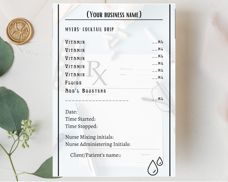 Editable IV Bag Labels, Printable IV Bag Labels, PDF, Iv Hydration