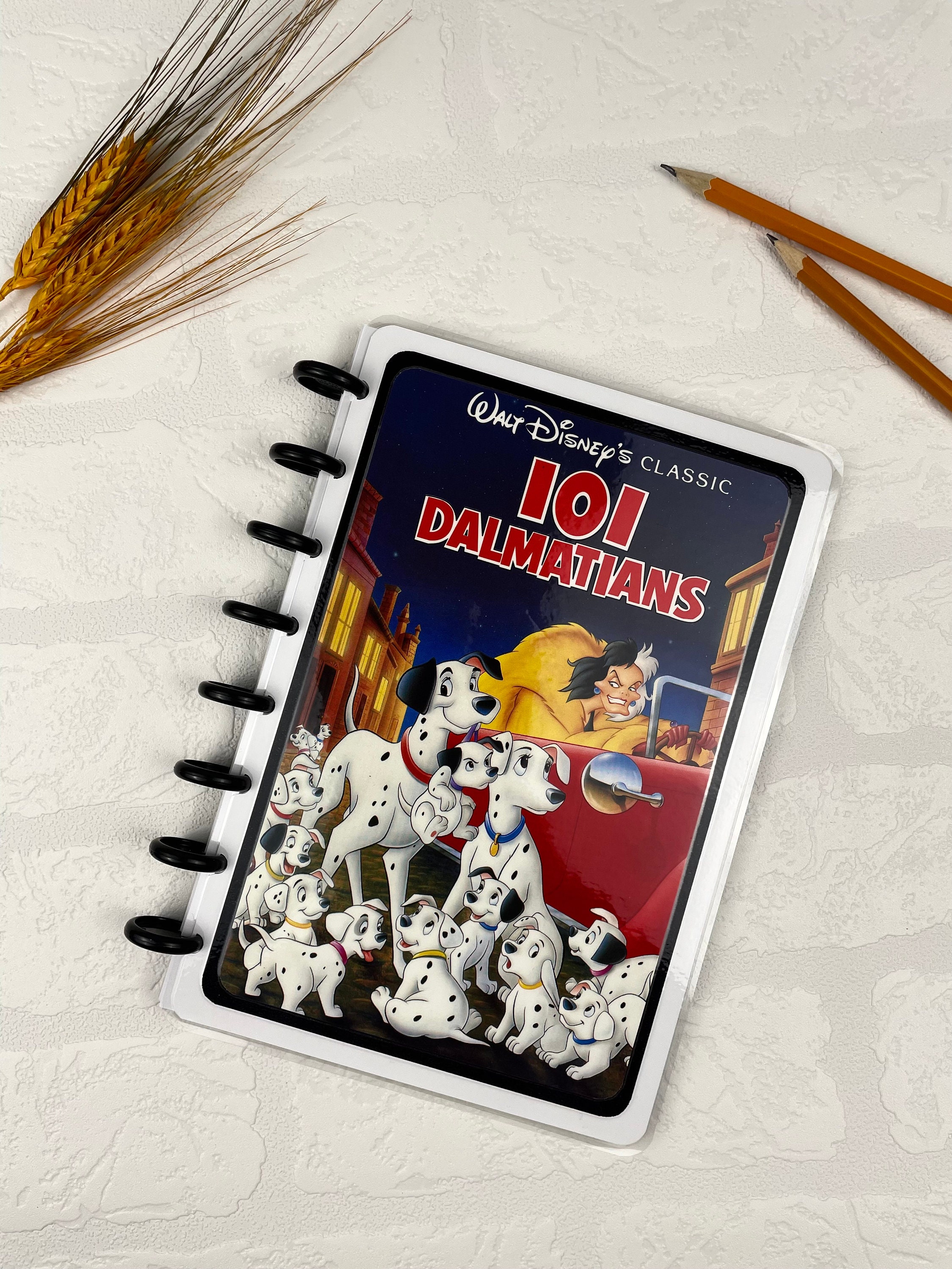 Recycled/upcycled 101 Dalmatians Disney VHS Notebook or Journal
