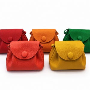 Genuine Leather Crossbody Bag, Small Pebbled Shoulder Purse, Candy Color Gift for Her