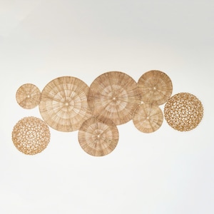 Basket Wall Decor Set of 8, Boho Wall Decor, Wall Basket, Boho Wall Art, Bohemian Wall Decor, Hanger Wall Plate, Wicker Round Bowl