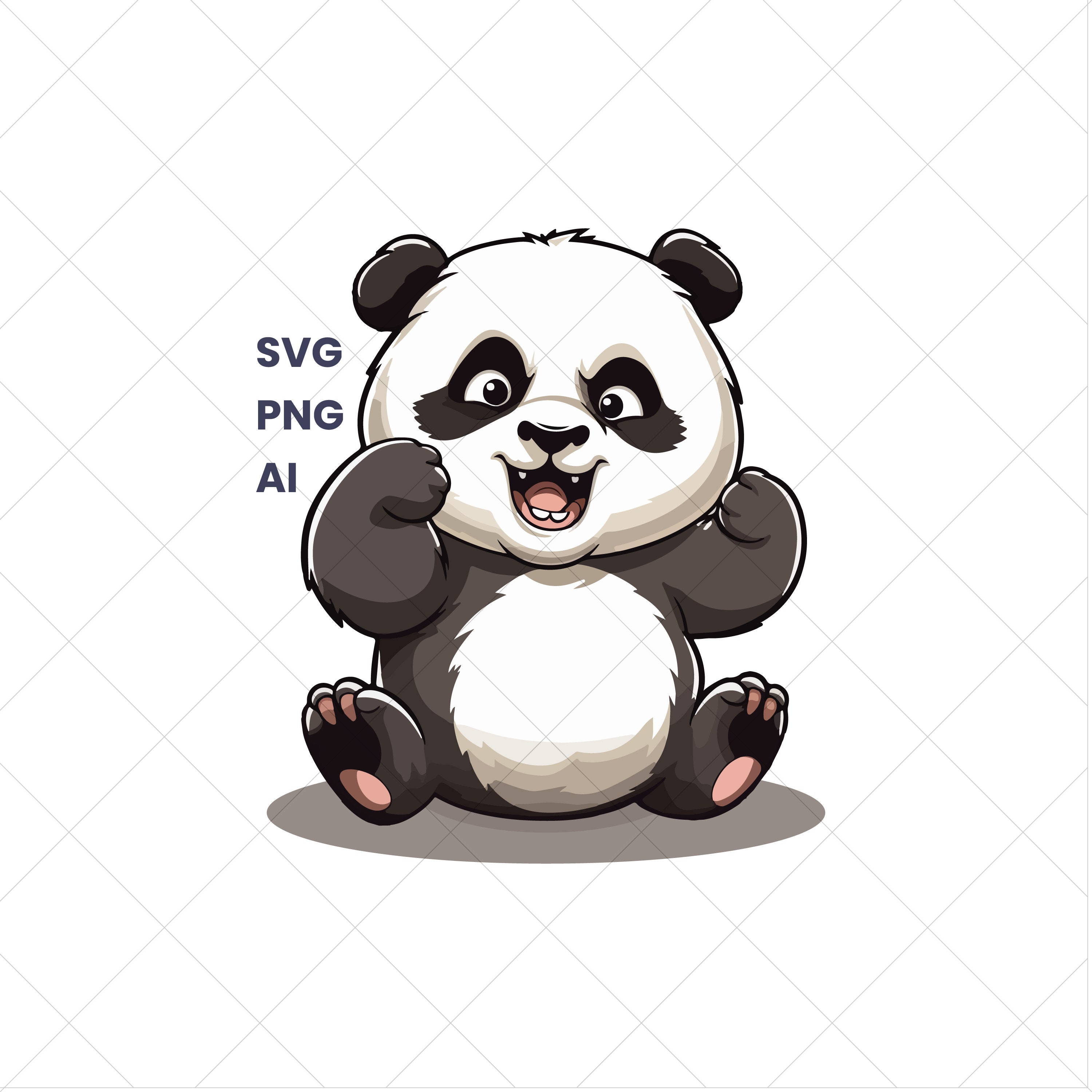 Cute Panda Clip Art SVG, Commercial Use, Animal Svg, Digital Download ...