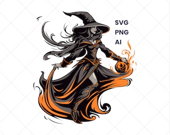 Witch Clip Art – Halloween Graphics, Card Making (Digital Download)