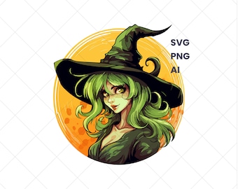 Witch Clip Art – Halloween Graphics, Card Making (Digital Download)