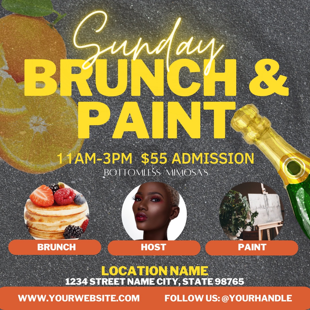 Sip and Paint Flyer. Sip and Paint Invitation, Sip and Paint Event