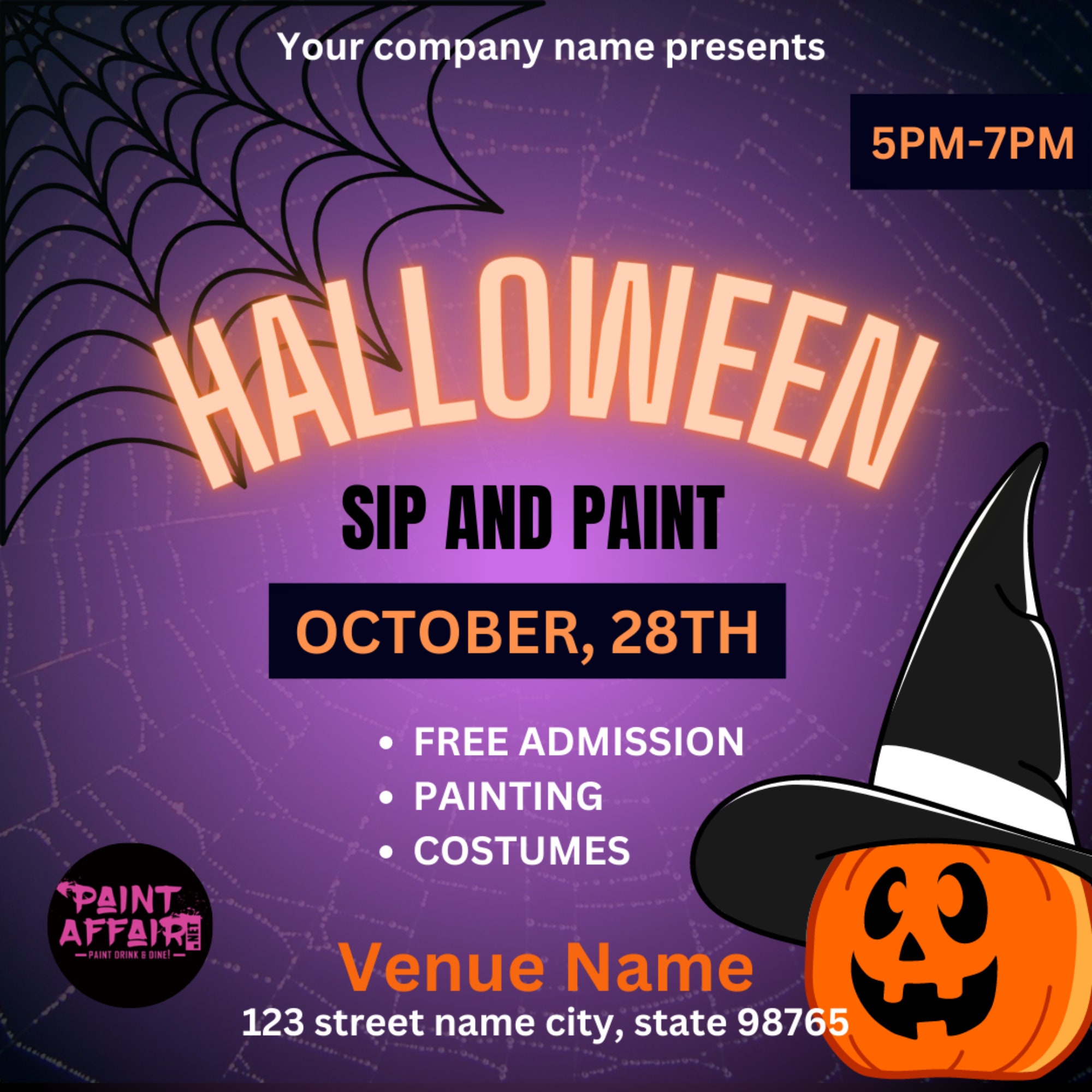 Halloween Sip and Paint Flyer. Sip and Paint Invitation, Sip and Paint
