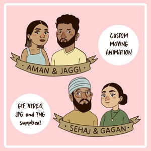 Custom Couples GIF | Instagram GIF | Five delivery Files | Personalized Social Media Story Stickers and Video | png, jpeg, mp4 and two GIFs