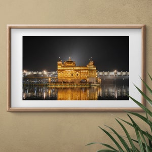 Arte imprimible sij / Templo dorado / Harmandir Sahib / Desi Art / Arte religioso / India Travel Art / Home Wall Art / Descarga digital