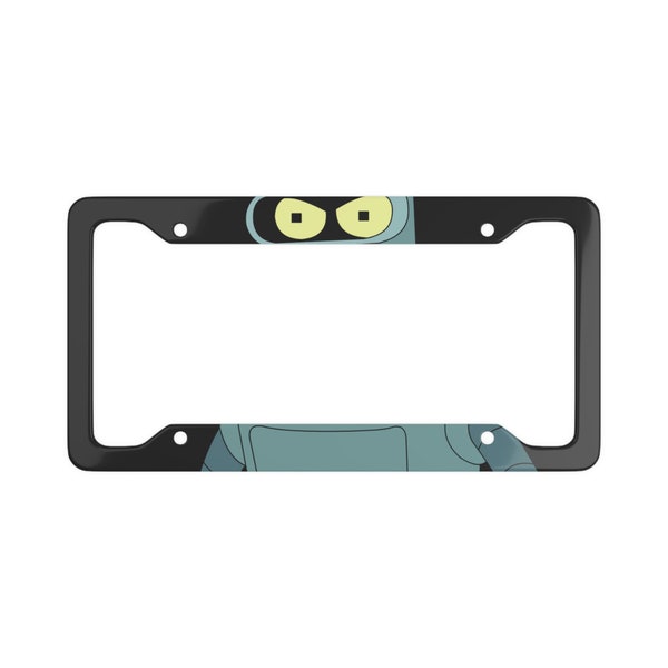 Futurama License Plate Frame, Bender License Plate Frame, Car Accessories, Custom License Plate Frame, Vehicle Accessories