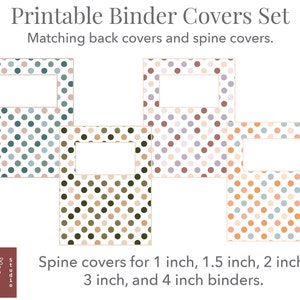 Printable Binder Cover Set | Polka Dot Binder Covers Set Printable