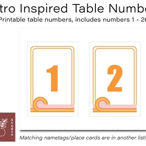 Retroinspirerade bordsnummer 1-26 (utskrivbara)