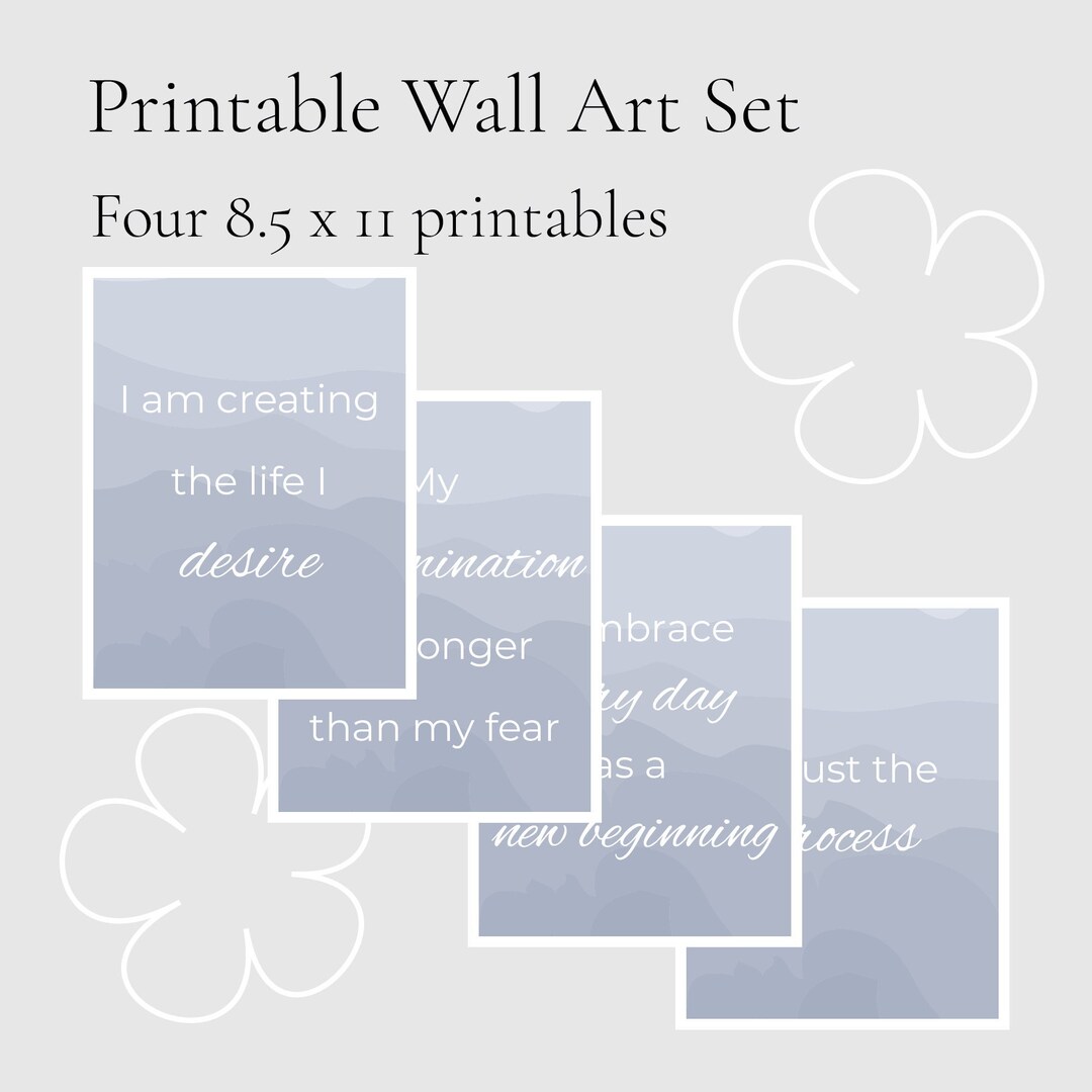 Printable Wall Art Set Affirmations Wall Art Set Home - Etsy