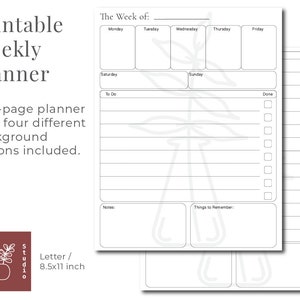 Printable Weekly Planner Seven Day Week Planner & to Do List Printable 