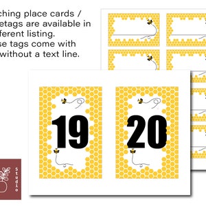 Honeycomb Bee Table Numbers 1-26: Printable Party Decor (digital ...
