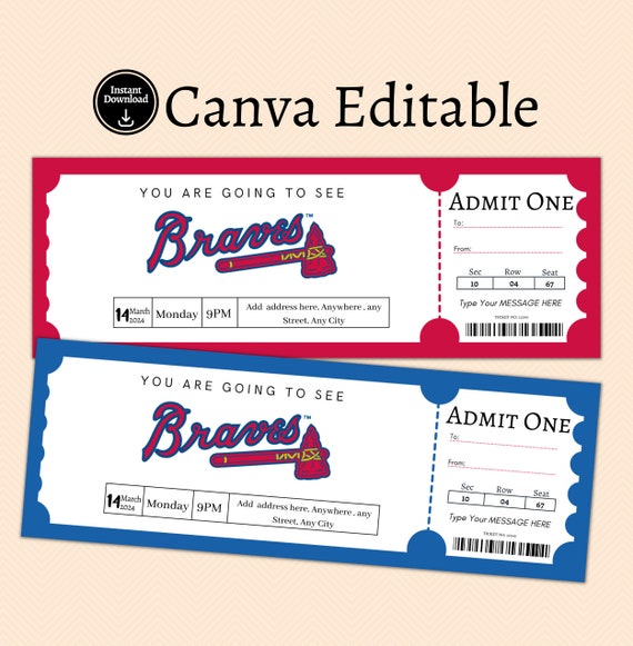 Atlanta Braves Game Ticket Gift Voucher