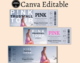 Surprise Pink Trustfall Tour Tickets. Trustfall Tour 2023 Ticket Stub. Keepsake or Ticket Gift. Instant Download, Pink Concert ticket