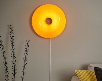 VARMBLIXT Wall Lamp Ikea Varmblixt Donut Wall Lamp Artistic Decorative Wall Lamp Orange Retro Donut Lamp Orange Glass Table Lamp
