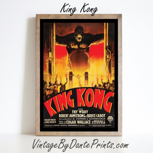 King Kong Vintage French Vintage Movie Poster circa 1933 DIGITAL DOWNLOAD #556