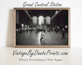 New Arrival in New York City Grand Central Station 1958 DIGITAL DOWNLOAD Black-white-downloadable Printful New York Image #511