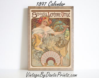 Biscuits by Alphonse Mucha 1897 Famous Art Nouveau Illustrator DIGITAL DOWNLOAD Vintage Print  #572