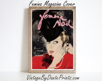 French Magazine Femina Vintage Magazine Cover Art DIGITAL DOWNLOAD #579