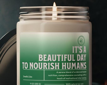 Holiday Dietitian Gift Dietitian Candle for Clinical Registered Dietitian Graduation Gift for Hospital Office Decor Private Practice RD