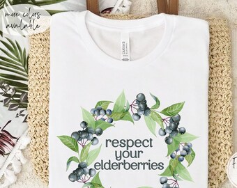 Camisa de saúco crujiente mamá camisa divertida camisa de la naturaleza regalo para amante de la naturaleza regalo para su camisa de moda de las mujeres camisa de verano camiseta de bayas de saúco