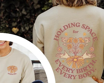 Sudadera con capucha Doula personalizada para enfermera de parto y parto, sudadera personalizada para trabajador de parto, asistente de parto, sudadera con capucha de partera estudiante de manga larga