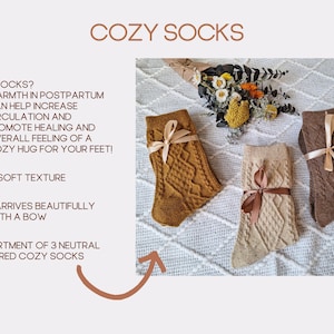 cozy socks for new postpartum moms to help heal and helps send a hug gift
