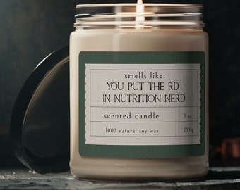 Dietitian Gift New Job Gift Nutrition Nerd Candle for Dietitian Work from Home Office Decor New RD Graduation Gift Dietitian Appreciation