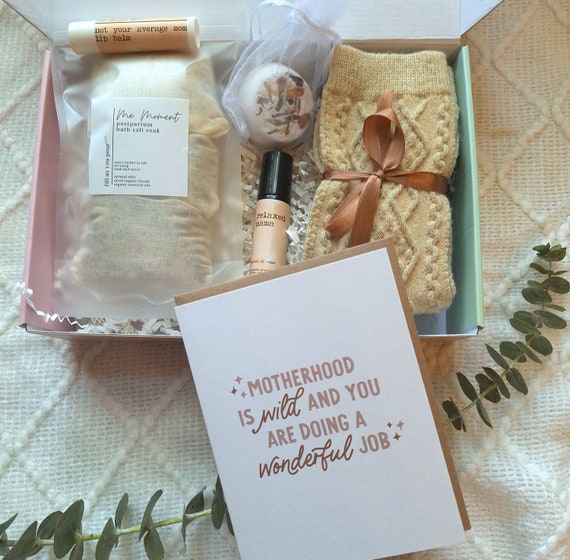 Postpartum Care Package Mom Gift Postpartum Bath Salt Gift Basket Essential Oil New Mom Care Package Postpartum Gift Baby Shower Gift Basket